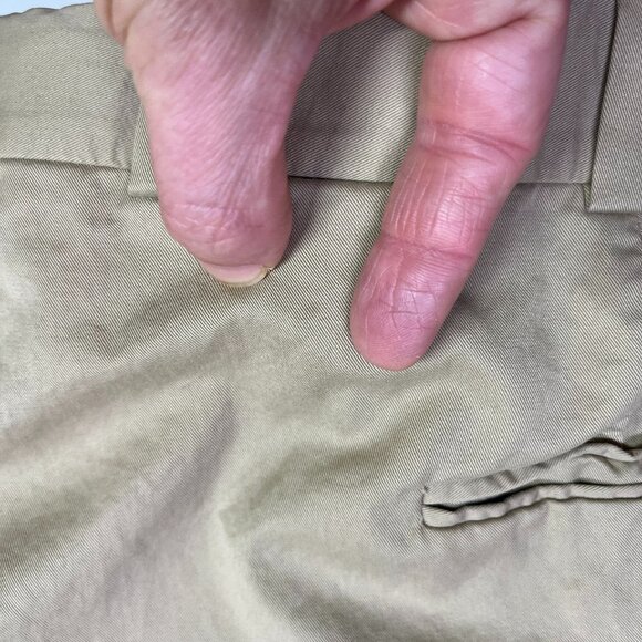 Vintage Normandy & Monroe Size 38R Tan Pleat-Front Pants Loro Piana Fabric - Picture 9 of 15